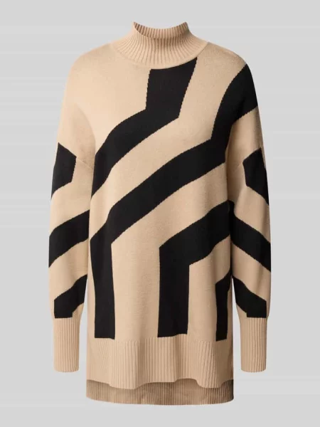 Sweter z dzianiny o kroju oversized ze stójką Apricot biały