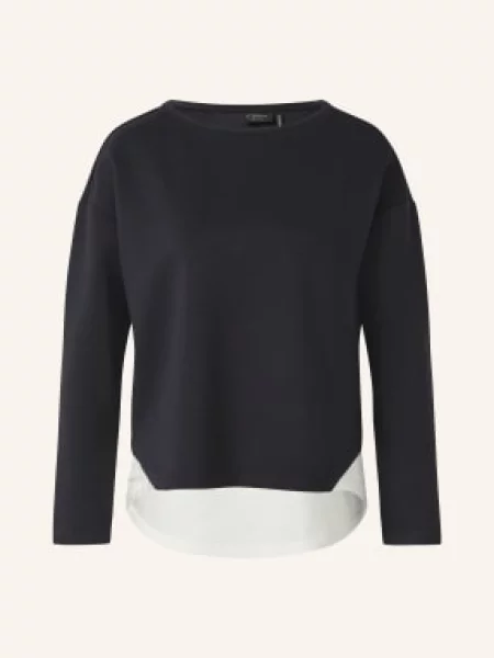 S.Oliver Black Label Bluza Z Mieszanki Materiałów blau biała