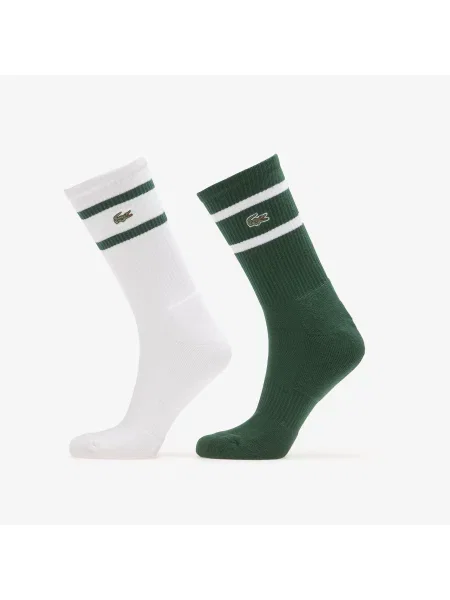 Șosete Lacoste Crew Socks Green/White alb