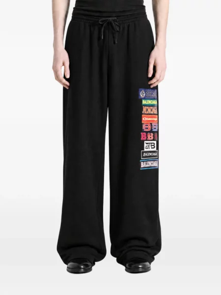 Pantaloni Balenciaga alergare cu autograf cu cordon negru