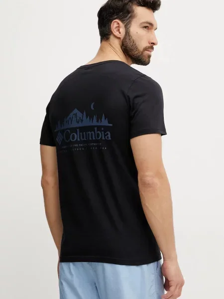 Тениска Columbia Rapid Ridge с принт черно