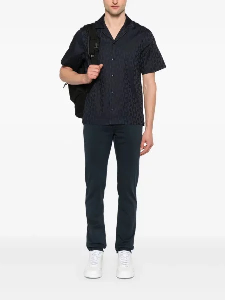 Cămașă Moncler din jacard albastru
