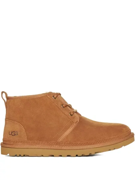 Botine Ugg cu șireturi din piele de căprioară maro
