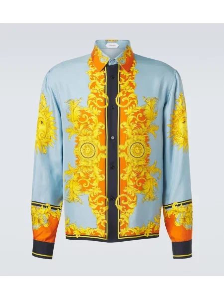 Cămașă Versace de mătase cu imagine