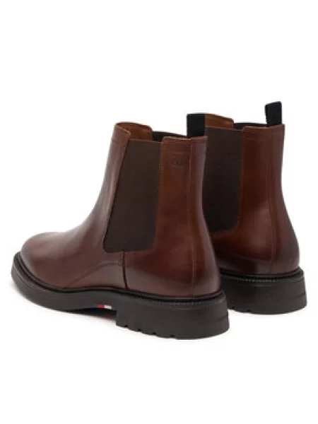 Tommy Hilfiger Bokacsizma Corporate Casual Lth Chelsea barna