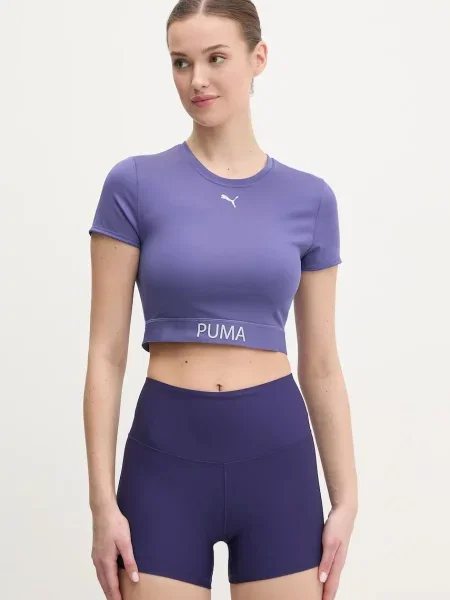 Тениска за трениране Puma Strong лилаво виолетово
