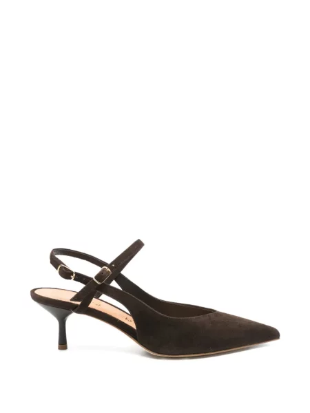 Pantofi cu toc The Seller din piele de căprioară maro