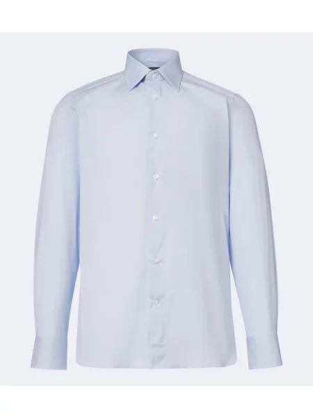 Cămașă Zegna din poplin albastru