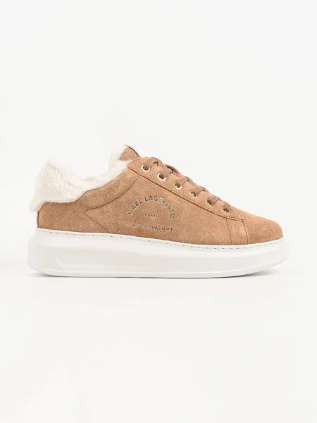 Karl Lagerfeld Kapri sneakers pentru femei din piele întoarsă bej