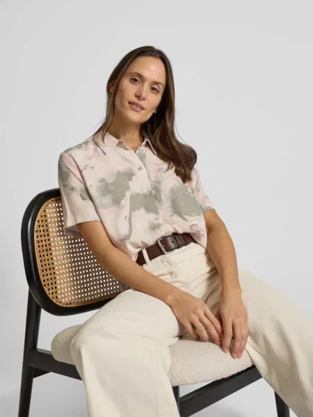 Bluzka koszulowa z listwą guzikową Jake*s Casual różowa