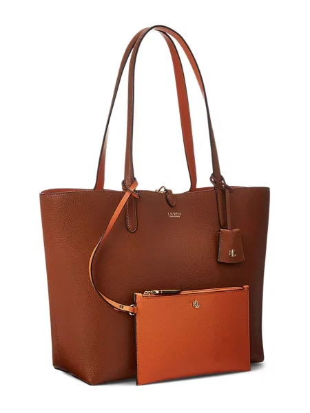Τσάντα LAUREN RALPH LAUREN Rvrsble Tote Καφέ πορτοκαλί