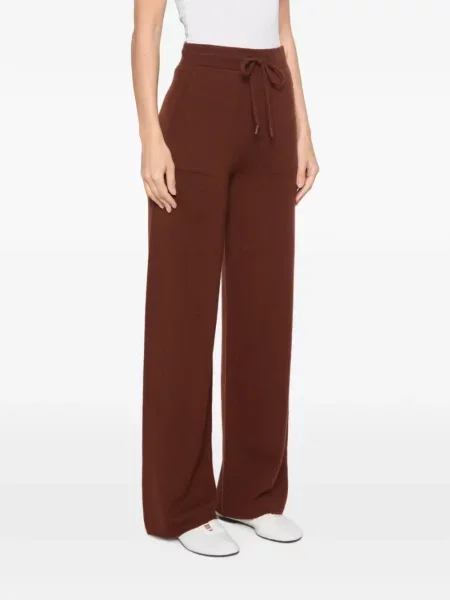 Pantaloni Max Mara din cașmir cu cordon maro