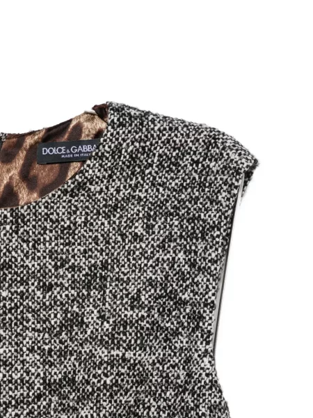 Αμάνικη φόρεμα Dolce & Gabbana tweed γκρι