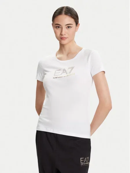 Emporio Armani Футболка TJDQZ Skinny Fit білий