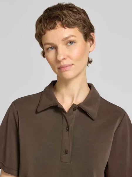 Koszulka polo o kroju loose fit z krótką listwą guzikową model Helle' My Essential Wardrobe