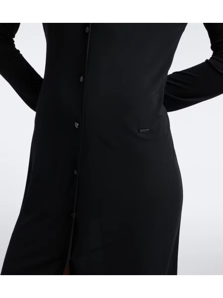 Rochie tip cămașă Gucci din jerseu negru