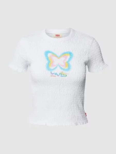 T-shirt z nadrukiem z logo Levi's biała