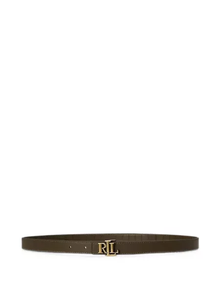 Curea Lauren Ralph Lauren din piele cu cataramă cu autograf maro