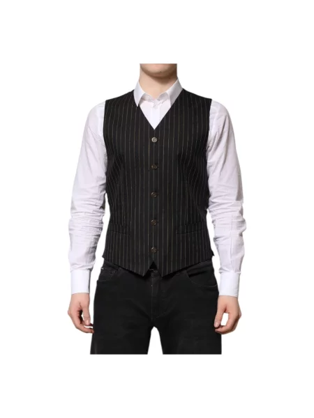 Kamizelka Dolce And Gabbana wełniana biznesowa zielona