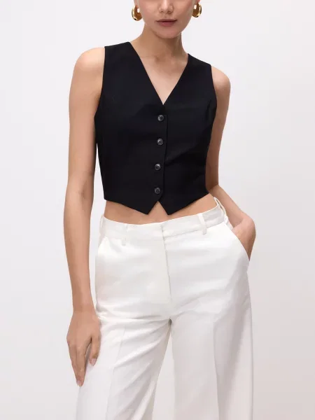 Reserved Костюмна жилетка з зав'язками чорний