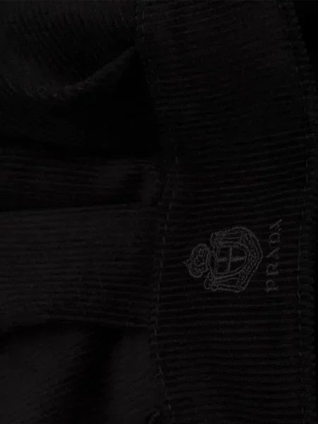 Șapcă Prada de catifea cord negru