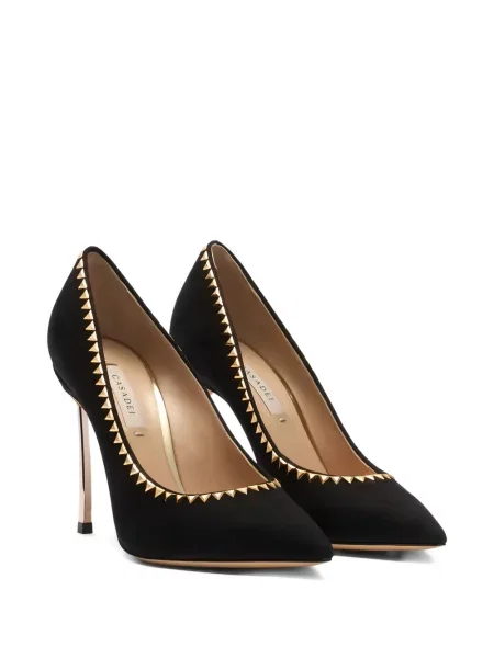 Pantofi cu toc Casadei cu tepi negru