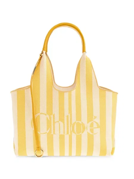 Geantă shopper Chloé din piele galben