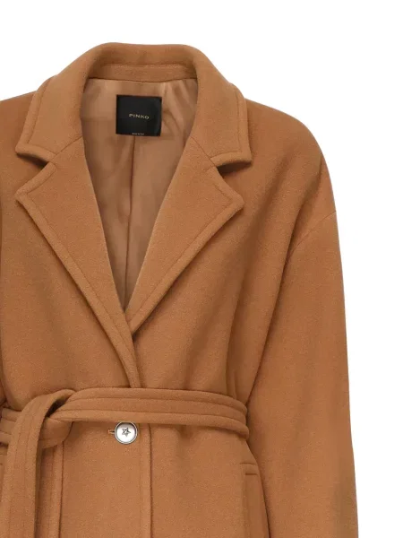 Płaszcz Pinko z klapą brązowy