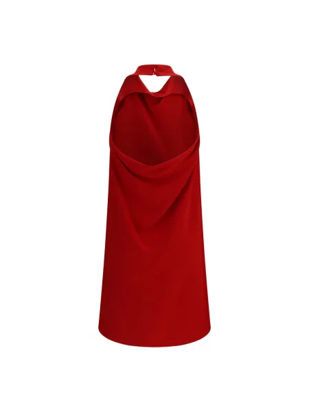 Lniana sukienka Valentino czerwona