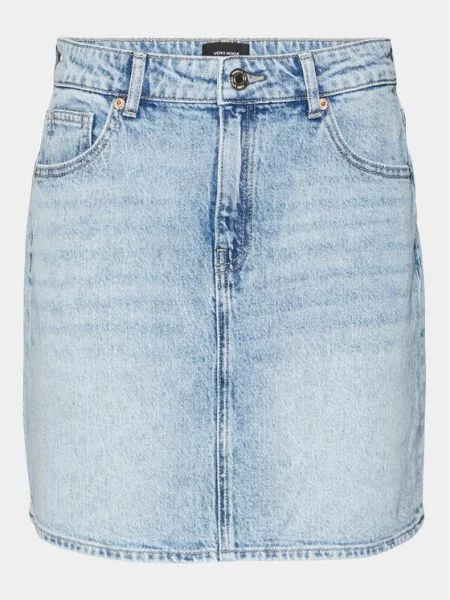 VERO MODA Sukně Tessa džínovina modrá