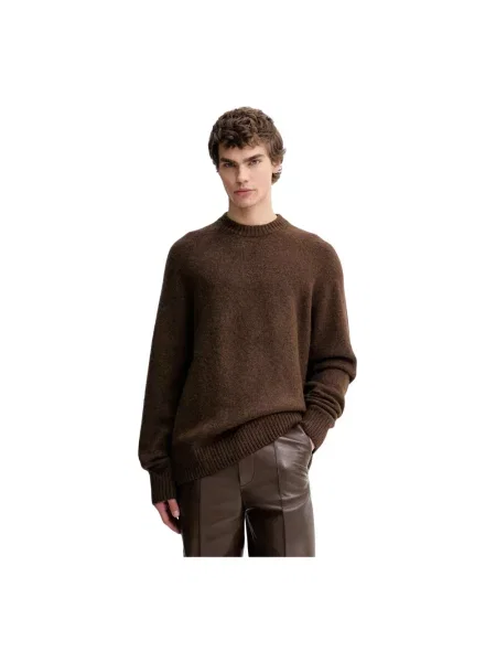 Sweter Les Deux wełniany brązowy