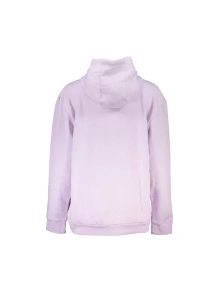 Bluza z nadrukiem Cavalli Class z kapturem fioletowa