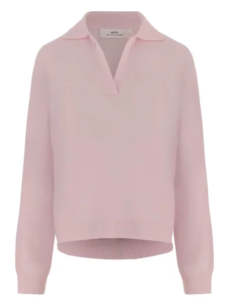 Pulover Arch4 cu decolteu în V roz