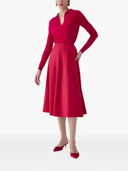 Fustă midi Carolina Herrera roșu