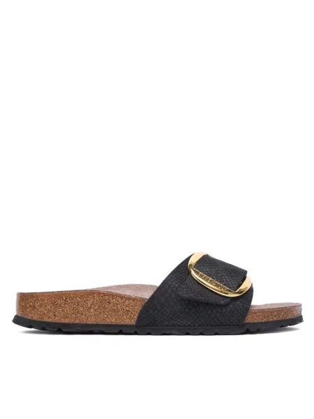 Birkenstock Șlapi Madrid Big Buckle | piele întoarsă | narrow fit negru