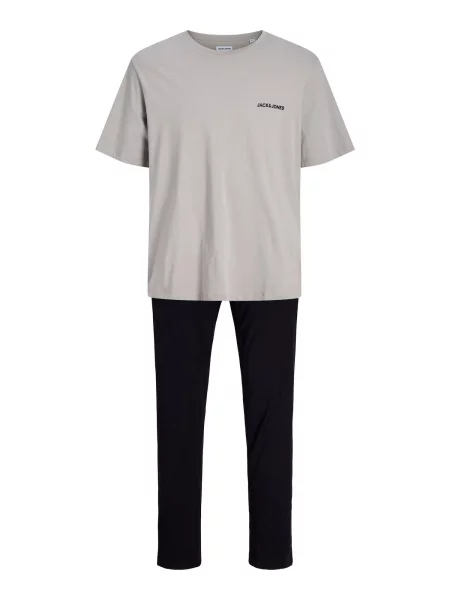JACK & JONES Pijama lungă JACEVEREST gri negru