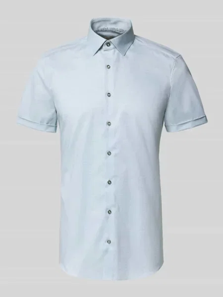 Koszula biznesowa o kroju slim fit z kołnierzykiem typu kent Olymp Level 5 zielona