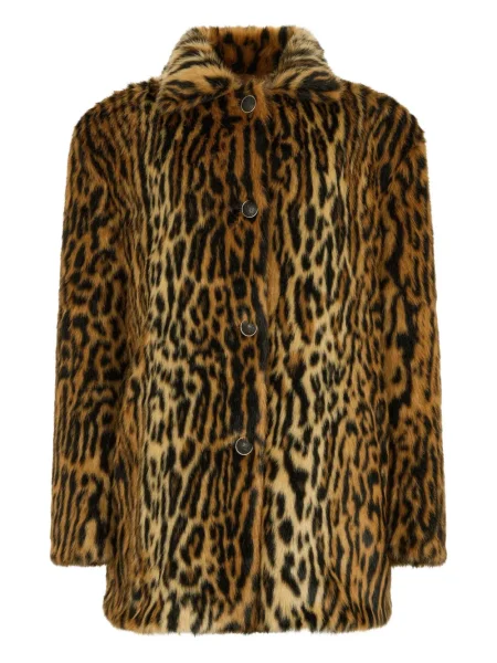 Palton Roberto Cavalli cu imagine cu model leopard maro