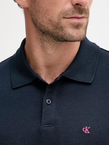 Calvin Klein Jeans polo granatowy gładki niebieska