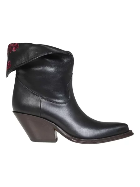 Buty do kostki Chloe skórzane czarne