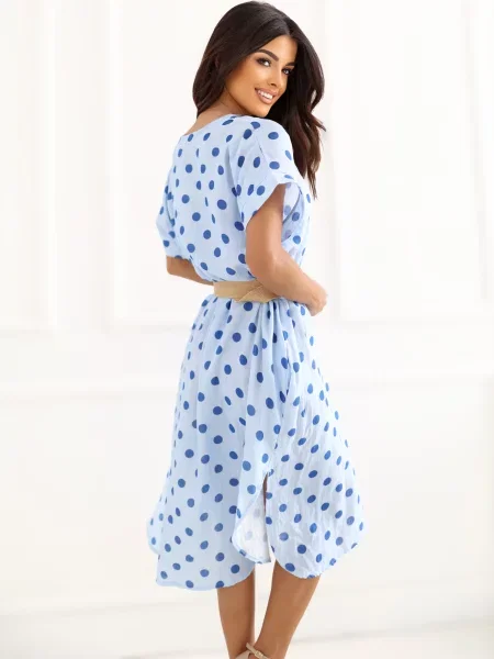 Rochie mini Italy Moda cu mâneci scurte albastru