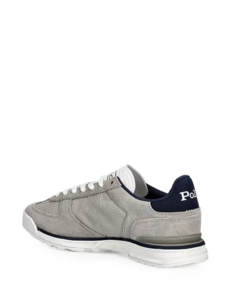 Papuci Polo Ralph Lauren din piele cu autograf cu cordon albastru