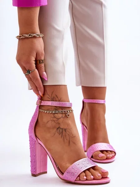 Zirkonové sandály Boto na vysokém podpatku bílé