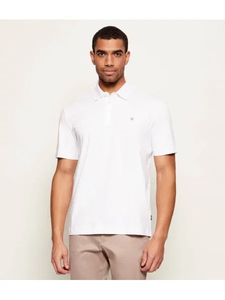 Tricou polo Boss alb