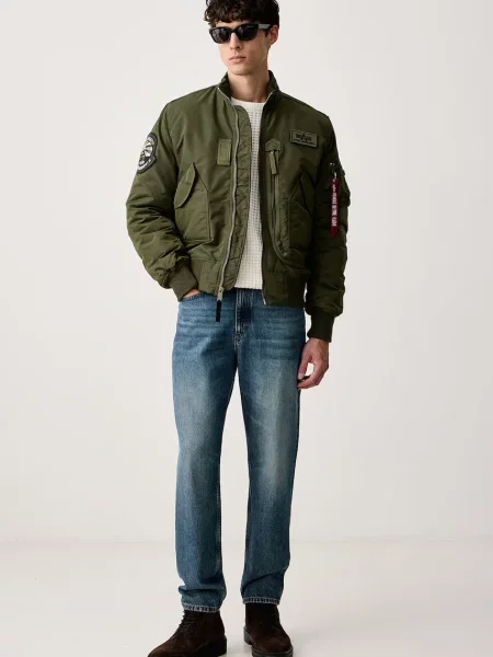 Alpha Industries geacă de tranziție pentru bărbați Aviation Jackets Engine verde