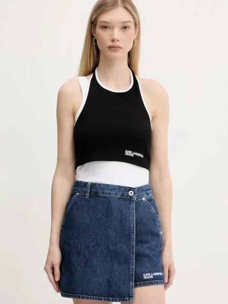 Džínový top Karl Lagerfeld Jeans černý