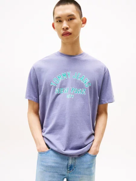 Tommy Jeans Póló türkiz / indigó fehér