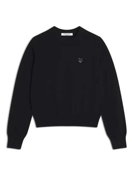 Sweter Maison Kitsune z wełny merino termoaktywny czarny
