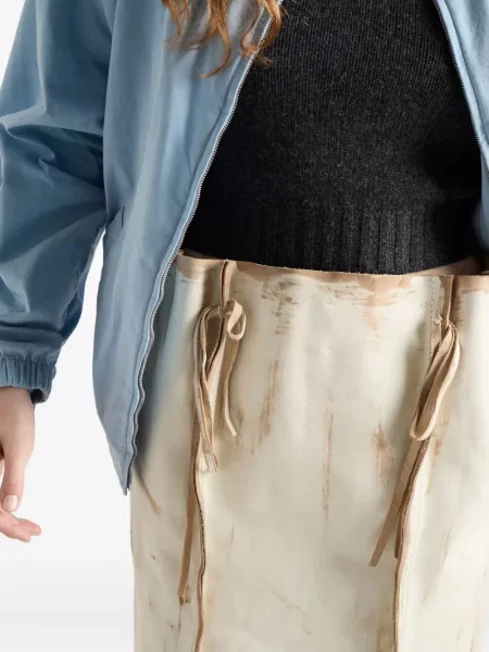 Fustă din piele Prada până la genunchi