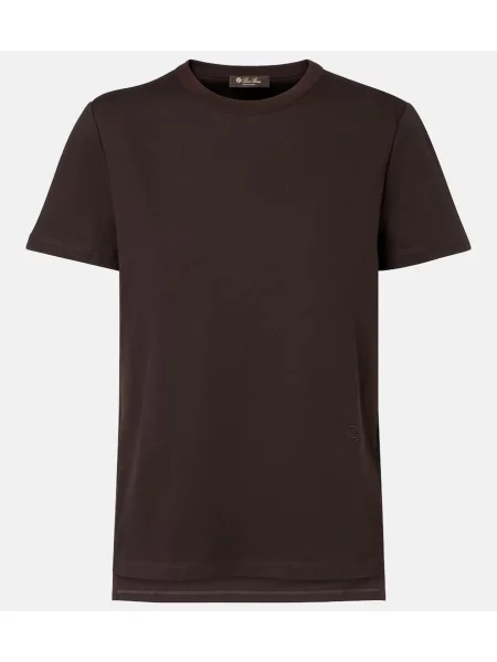 Tricou Loro Piana din jerseu maro